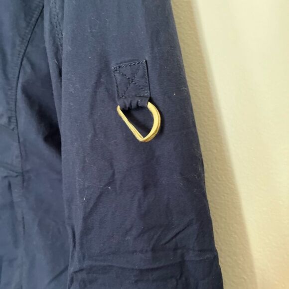 Charter Club dark blue light jacket, side pockets, gold tone buttons, M - Picture 6 of 8